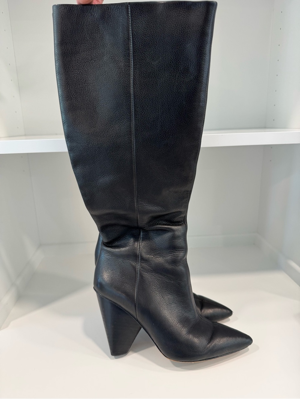 Vince Camuto Black Leather Heel Boots - Women